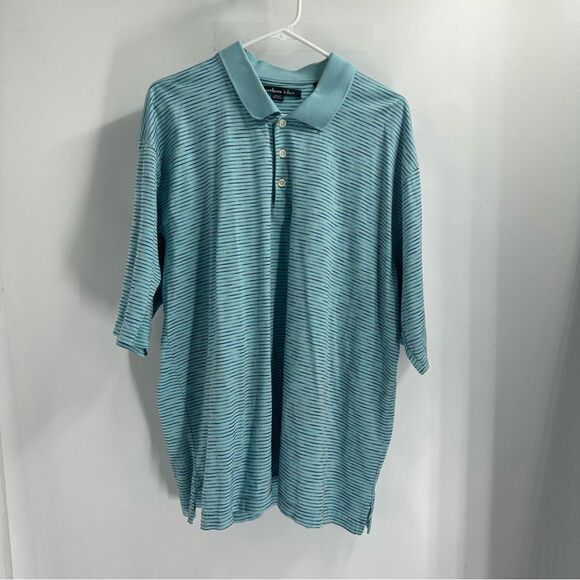 Northern Isles Size XXL Blue Stripe Polo Shirt - Picture 1 of 5